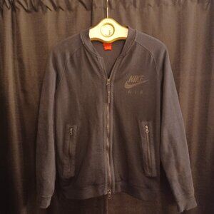 Nike Air Max Hybrid Zip Fleece Bomber Varsity Jacket - Black Size M